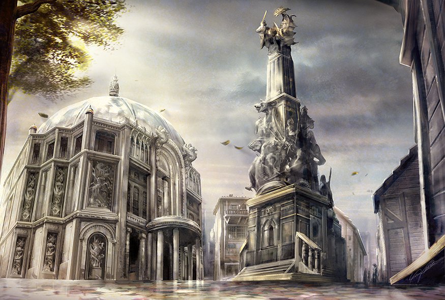 площадь монохром - площадь, черно-белое, дворец, картина, город, храм - оригинал