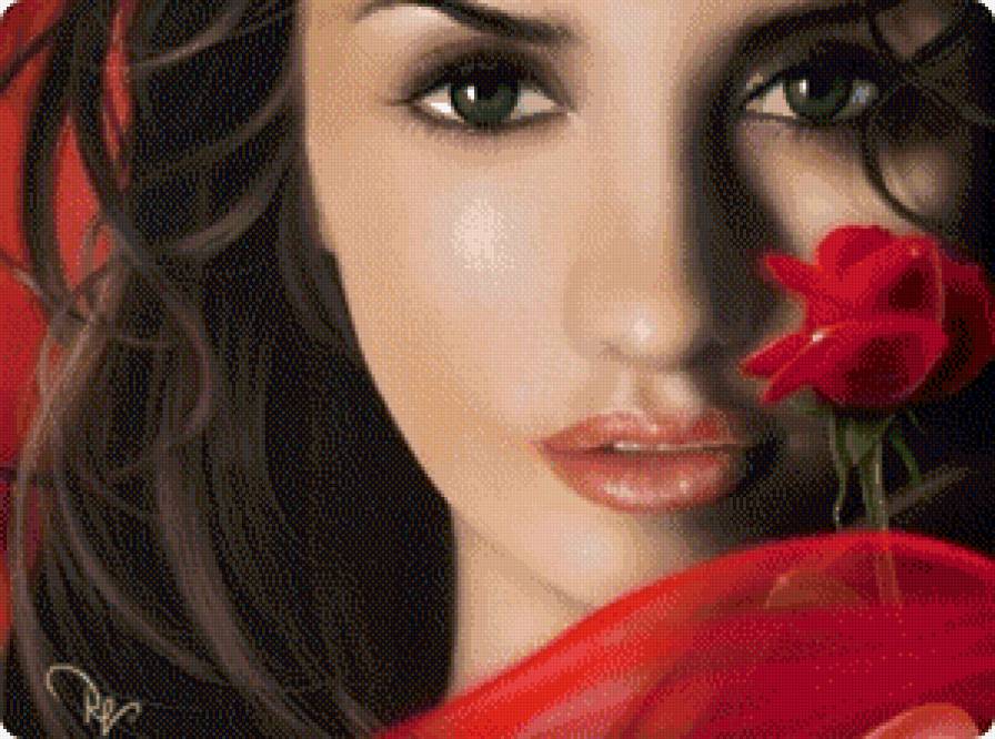 девушка с розой - предпросмотр