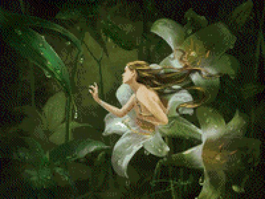 Фея цветов - фэнтези, девушка - предпросмотр