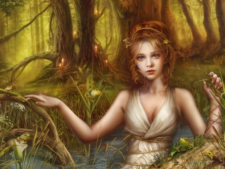 Наяда - фэнтези, девушка - оригинал