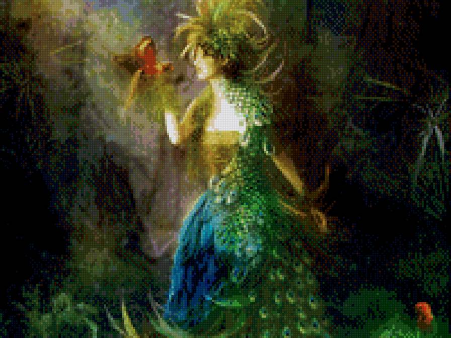 Павлиний глаз - фэнтези, девушка - предпросмотр