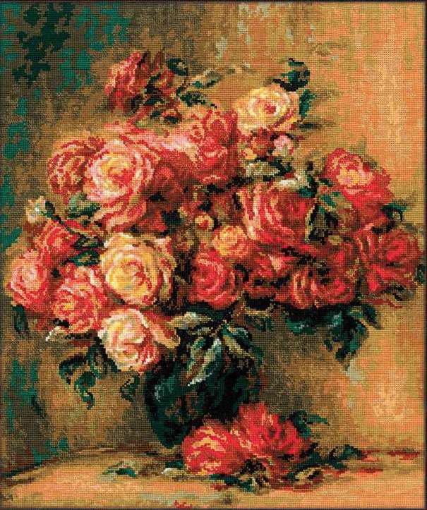 Букет роз Реуар - живопись, ренуар, розы - оригинал