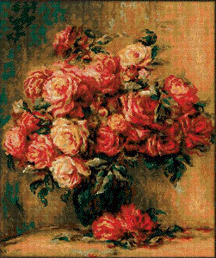 Букет роз Реуар - ренуар, живопись, розы - предпросмотр