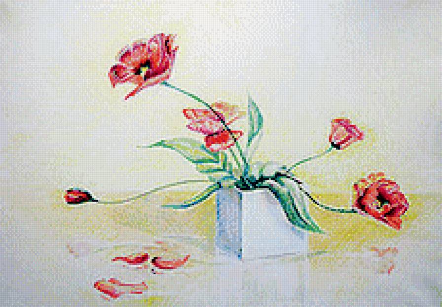 маки - рисунок, цветы - предпросмотр