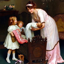 Оригинал схемы вышивки «Мама и дети» (№915536)