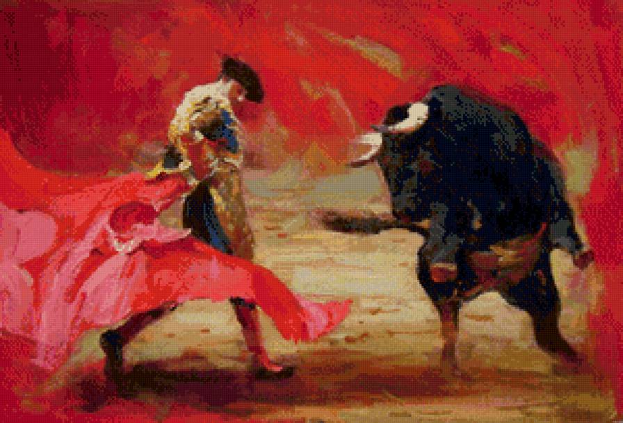 коррида - торреодор, картина, бык, живопись, испания, коррида - предпросмотр