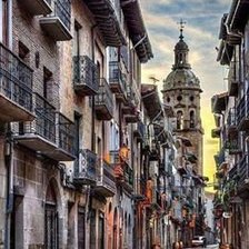 Calle Mayor de Puente La Reina (Navarra).