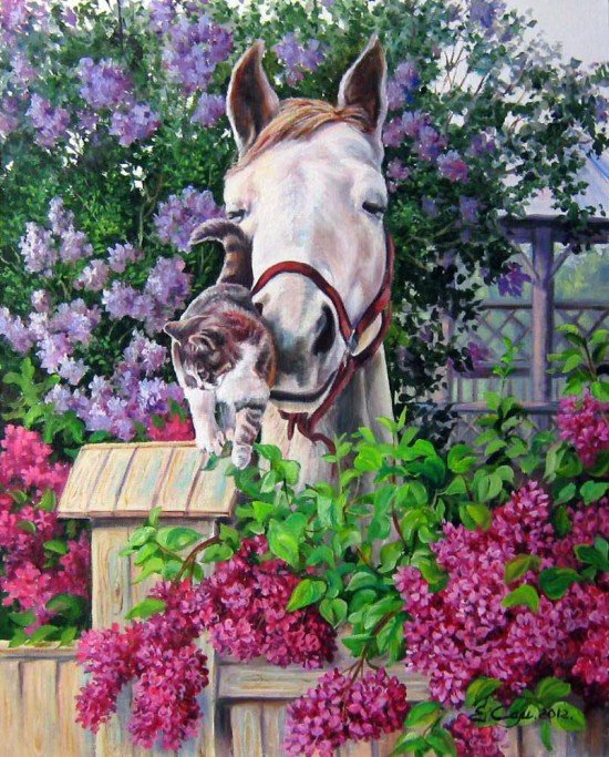 Конь и кот - конь, кот - оригинал