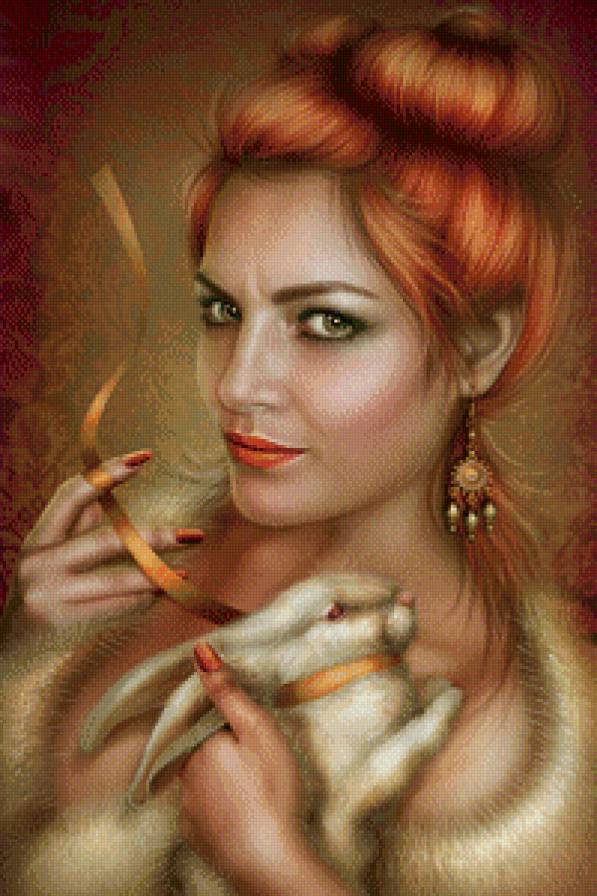 девушка с кроликом - предпросмотр