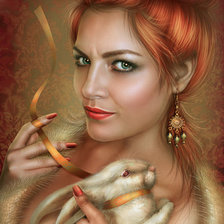 девушка с кроликом