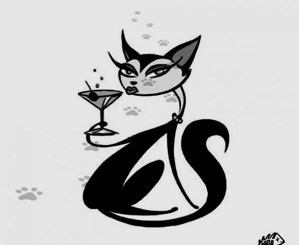 кошка с бокалом - оригинал