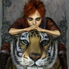 Схема вышивки «Гаара и  тигр»