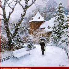 Схема вышивки «В старом парке. Заснежило.»