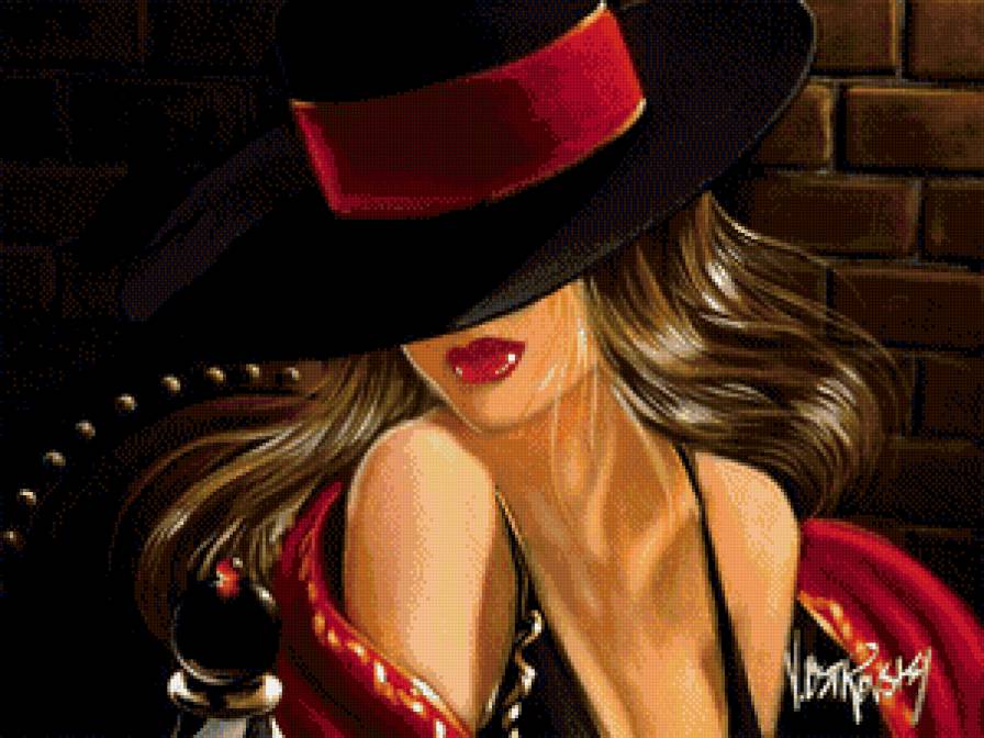 девушка в шляпе - девушка - предпросмотр