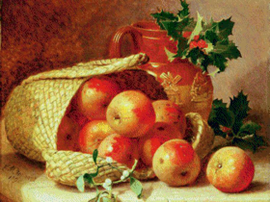 Натюрморт с яблоками - фрукты, натюрморт - предпросмотр