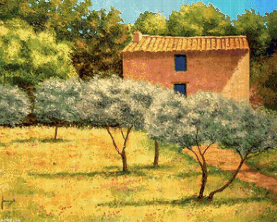 оливки в провансе - сад, пейзаж, оливки, юг, лето, живопись, прованс, краски - предпросмотр