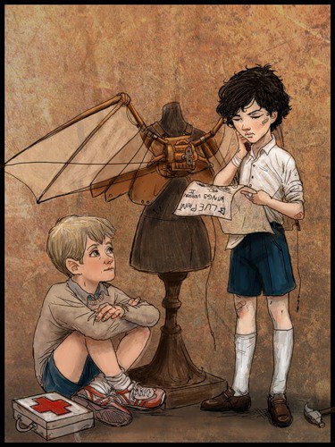 Детство героев - фанарт, шерлок - оригинал