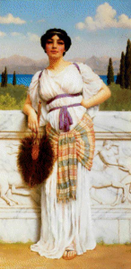 Девушка с веером - античность - предпросмотр