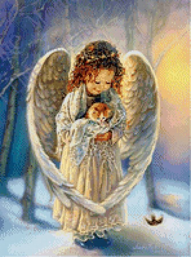 ангел с котенком - предпросмотр