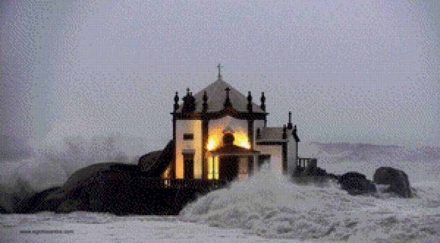 серия "дома" - дом.зима..ночь.море - предпросмотр