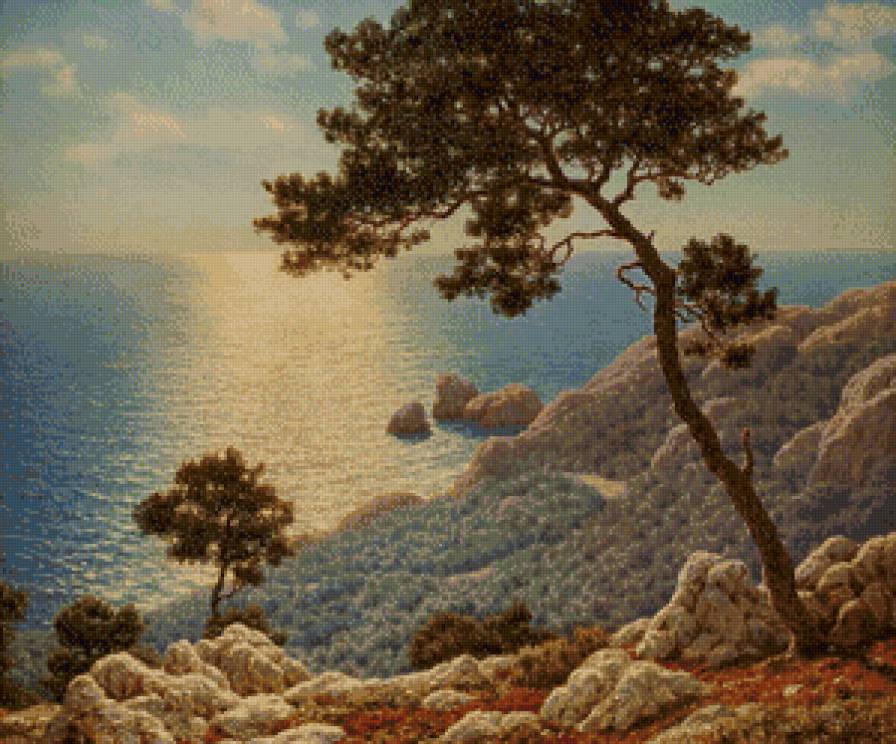 лазурный берег - пейзаж, море, берег - предпросмотр