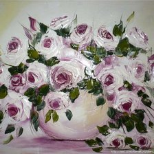 Схема вышивки «нежные розы в вазе»