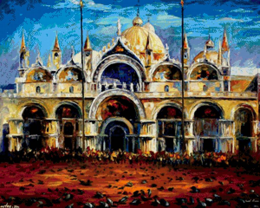 восточный дворец - краски, ислам, восток, азия, живопись, пейзаж, дворец, здание - предпросмотр