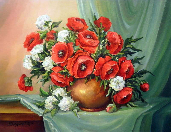 Маки - натюрмот, цветы - оригинал