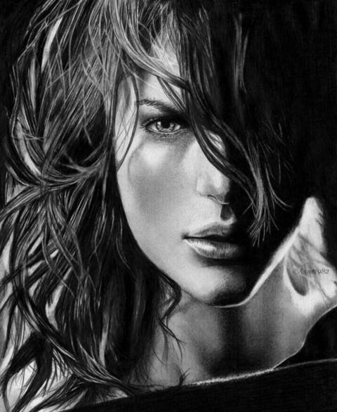 Картина художника карандашом - картина, люди - оригинал