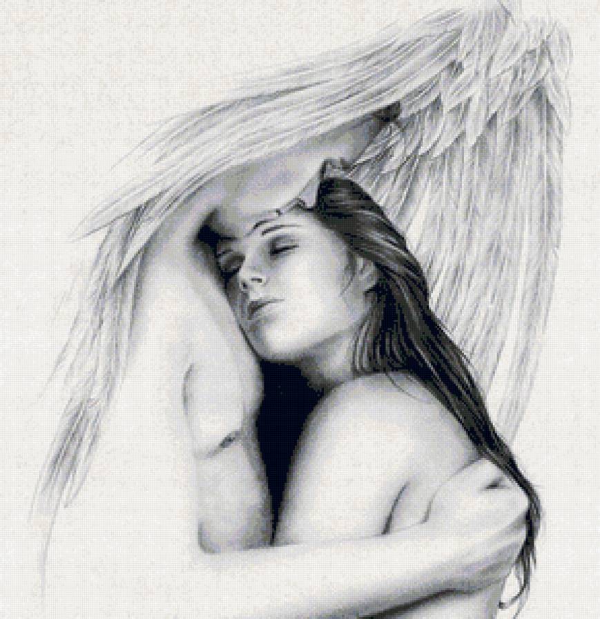 Под крылом... - нежность, женщина, пара, мужчина, объятия - предпросмотр