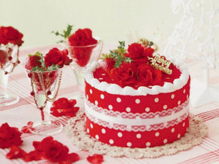 Тортик - розы, торт - предпросмотр