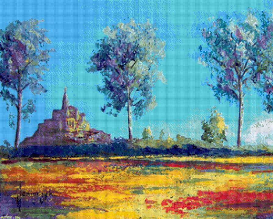 развалины старинного замка в провансе - пейзаж, природа, прованс, замок, оливки, франция, развалины - предпросмотр