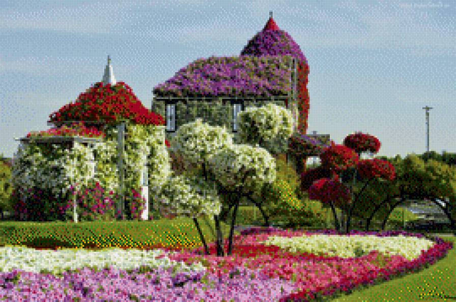 дом в цветах - предпросмотр