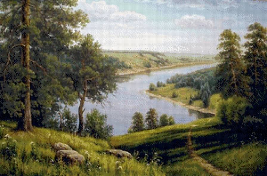 серия "реки" - пейзаж.река - предпросмотр