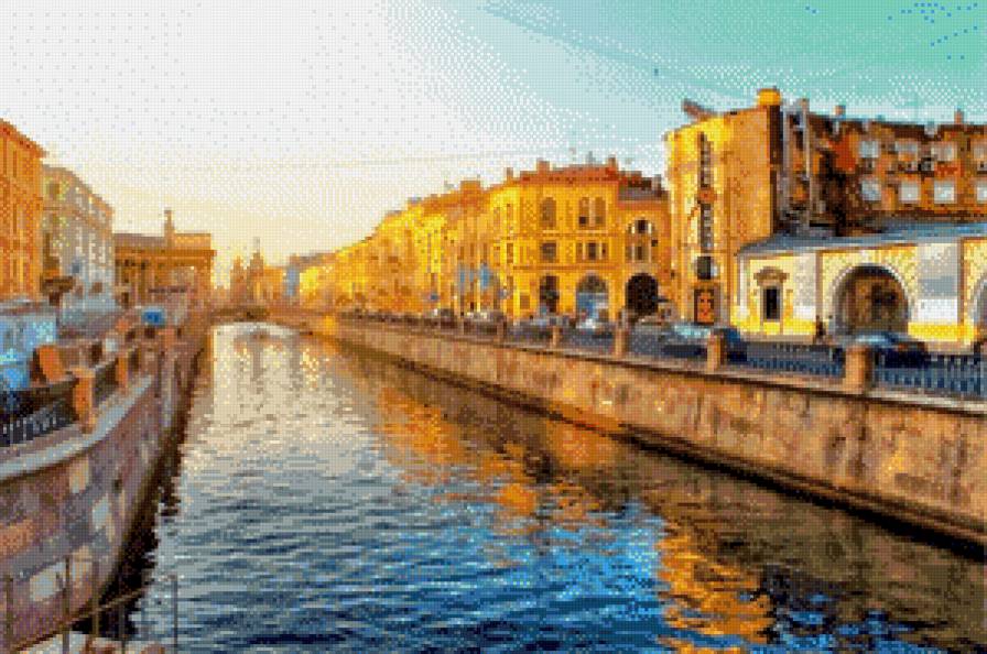 серия "реки" - пейзаж.река.город.дома - предпросмотр