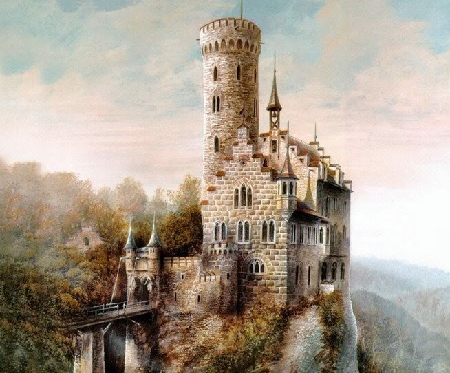 старый замок - картина, замок - оригинал
