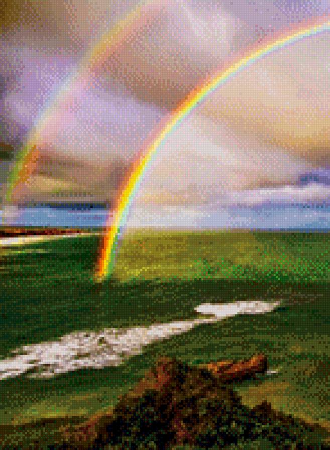 Радуга - пейзаж, радуга, природа - предпросмотр