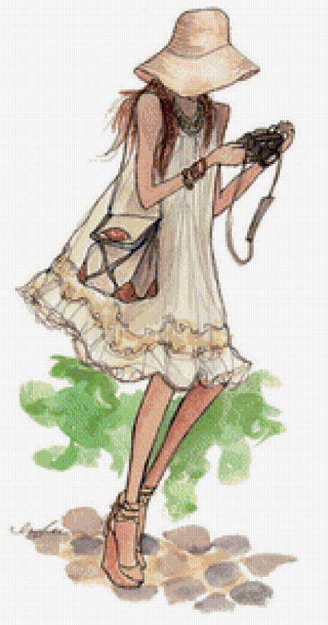 модница - рисунок, девушка - предпросмотр