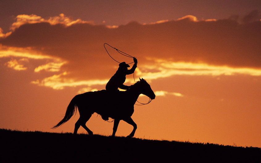 на закате - ковбои - оригинал