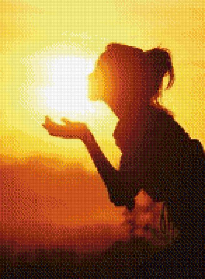 Закат - закат, девушка, поцелуй, солнце - предпросмотр