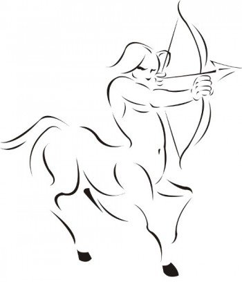 Стрелец - зодиак, монохром - оригинал