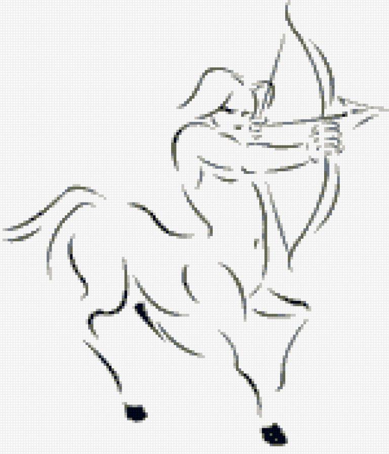 Стрелец - монохром, зодиак - предпросмотр