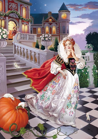 Золушка сбегает с бала - золушка, иллюстрация, татьяна доронина - оригинал