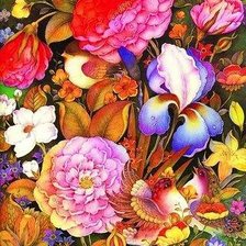 Схема вышивки «Flores  de colores»