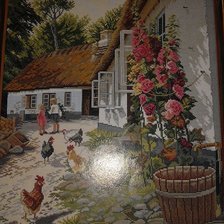 Casa con gallinas