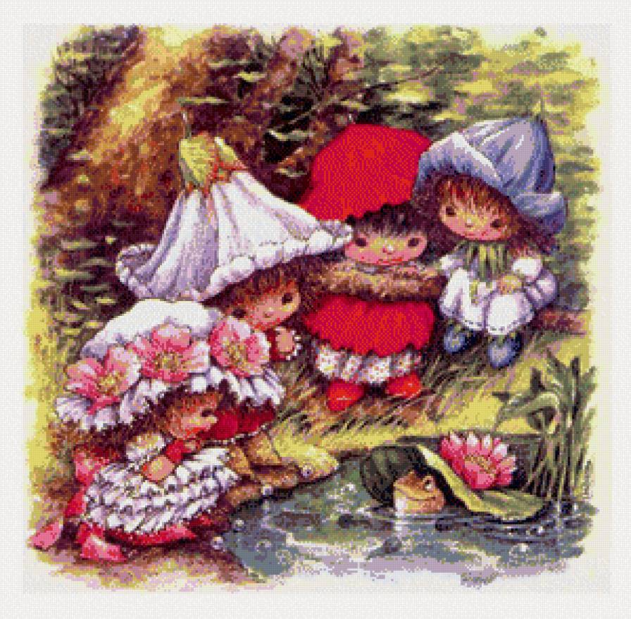 У ручья - детское, ручей, феечки - предпросмотр