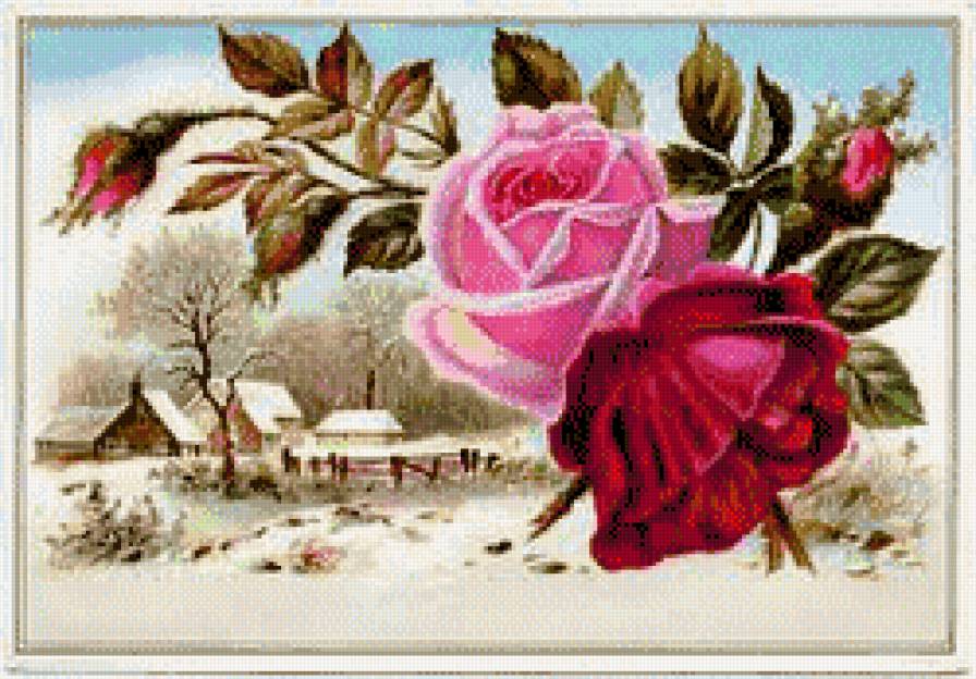 пейзаж и рози - пейзаж - предпросмотр