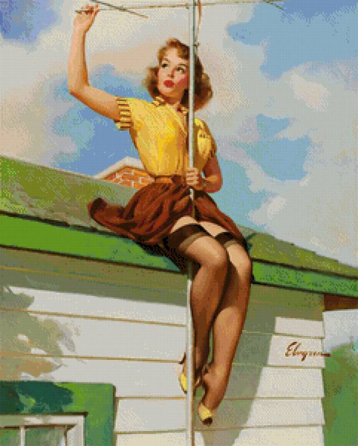 Девушка пин ап - девушка, pin up, татьяна доронина, иллюстрация - предпросмотр