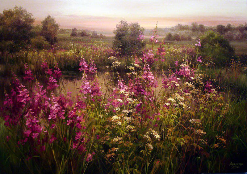 полевые цветы - цветы, картины художников, природа, живопись - оригинал