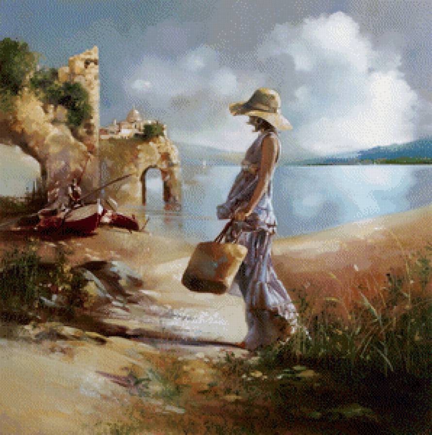 Прогулка - люди, картина - предпросмотр